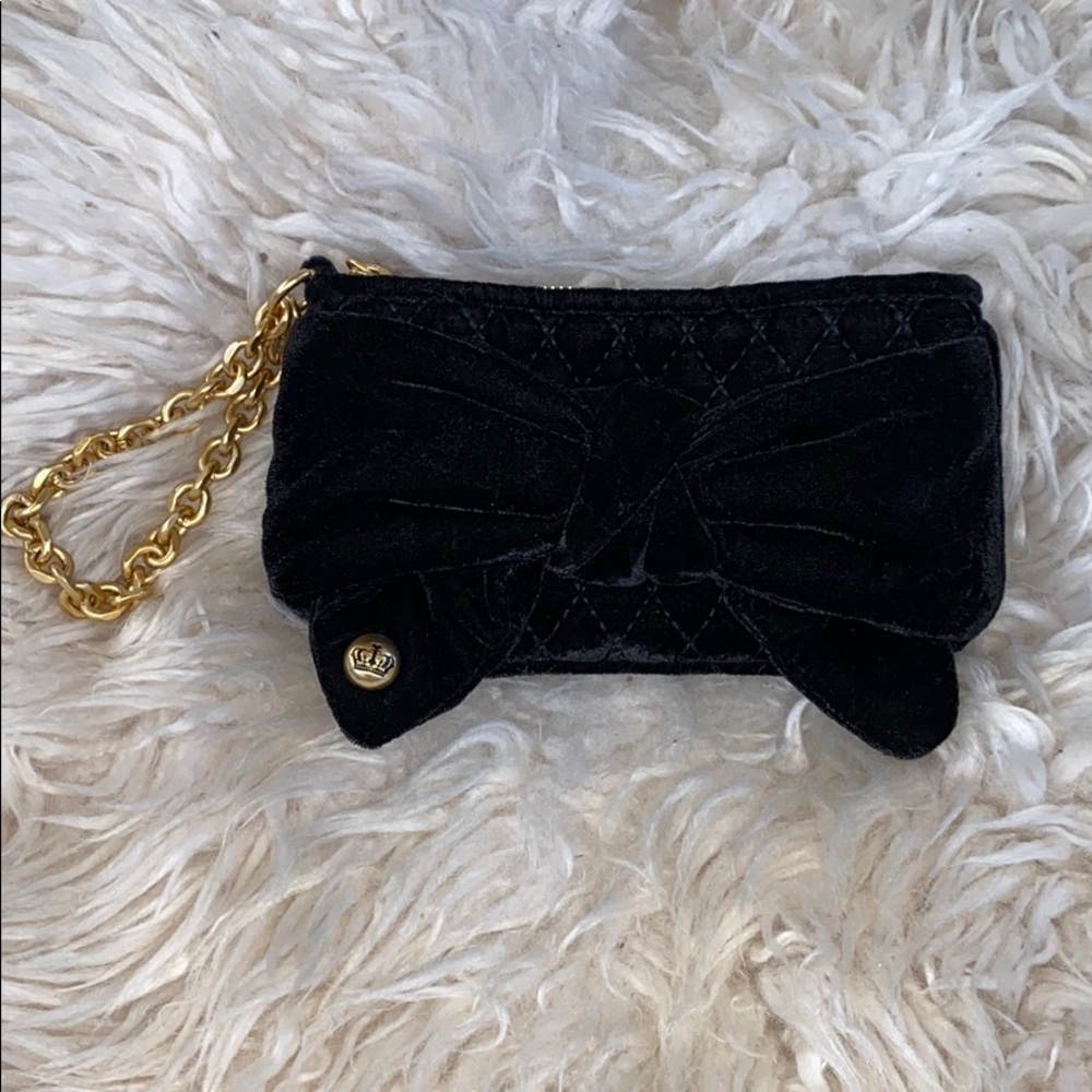 Juicy Couture black velvet wristlet